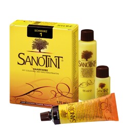 SANOTINT Haarfarbe Nr. 01 Schwarz, 125ml - natürliches Aussehen seidiger Glanz