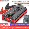 5000A 12V KFZ Auto Starthilfe Jump Starter 99800mah Ladegerät Booster Powerbank