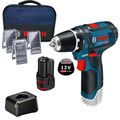 Bosch Akku-Bohrschrauber GSR 12V-15 1x 2,0 Ah Akku + Ladegerät Softbag + Zubehör