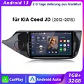 CarPlay Für Kia Ceed JD 2012 -2016 9"Android 13 Autoradio GPS Navi FM RDS 1+32GB