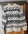 Warmer Winter Pullover Damen von H & M Gr. S Strick creme/ schwarz neuwertig