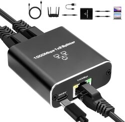 RJ45 Adapter Splitter 1 auf 2 Ethernet LAN Splitter Netzwerkkabel CAT5/6/7/8