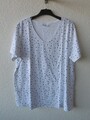 Yessica weißes Stretch Shirt mit schwarzen Sternchen Gr. 48/50 - TOP ZUSTAND