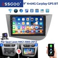 Android14 Apple Carplay 4+64G Autoradio Für Seat Leon 1P1 2005-2012 GPS Navi KAM