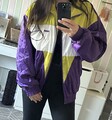 Adidas Trainingsjacke  violet gelb  Größe m l Retro Vintage super top 