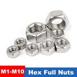 Edelstahl Sechskantmuttern DIN 934 rostfrei A2 V2A Muttern M1 M2 M3 M4 M5 M6 M10