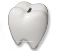 Keramik Spardose Zahn, Zahnspardose Sparbüchse, sparen für Zahnarzt + Zahnersatz