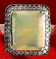 WUNDERSCHÖNER 3,6ct.Opal-Diamant-Goldring in 375er GG 4gr.Gr.16❤️❤️❤️