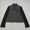 Marc Cain Jacke N4 (Eu 40) Canvas / Jersey Stretch Grau/Schwarz Kurz L Groß
