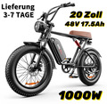 Emoko C91 1000W Elektrofahrrad 20 Zoll E-Mountainbike 17,5AH E-Fahrrad Moped NEU