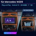 Carplay 2+64G Android 14 Autoradio GPS Navi BT Für Benz C-Klasse W203 W209 W208
