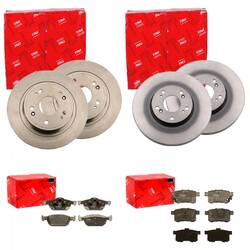 TRW BREMSSCHEIBEN + BELÄGE VORNE + HINTEN passend für HONDA ACCORD 8 CU CWVA 296x25mm | HA 282x9mm | Einschränkungen beachten