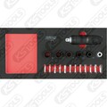 KS TOOLS SCS Kraft Steckschlüssel und Bit-Satz 19-tlg 1/3 Systemeinlage  