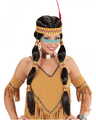 Indianerin Squaw Zopfperücke mit Stirnband & Federschmuck