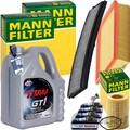 MANN INSPEKTIONSPAKET+5L FUCHS 5W-30 MOTORÖL passend für BMW 3er E46 316-318Ci
