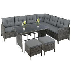 Poly Rattan Sitzgruppe Lounge Ecksofa Gartengarnitur Gartenmöbel Terrasse