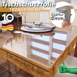 Tischfolie Tischdecke transparent Tischschutz Folie Weich 2mm Tischmatte ANRO Tischschutzfolie abwaschbare Tischdecke Weich PVC Folie
