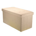 Sitzbank mit Stauraum, faltbar - Sitzhocker, Truhe, Aufbewahrungsbox - Beige