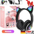 Bluetooth Katze Ohr Kopfhörer Gaming Headset Kopfhörer mit Glühenden LED Licht