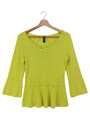 MARC CAIN Damen Pullover Gr. 36/S Gelb Baumwolle Viskose Elegant 3/4-Arm