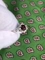 Platinum Natural Ruby & Diamonds Halo Ring 100% Authentic Stamped