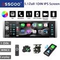 5" Autoradio 1 DIN Bluetooth Kabelloses Carplay/Android Auto Touch Screen Kamera