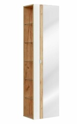 Badmöbel Set CAPRI WEISS HOCHGLANZ 120 cm mit Doppelwaschbecken LED SOFT - CLOSE