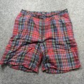 Polo Ralph Lauren karierte Shorts Herren 35 W 100 % Leinen Shorts Preppy Vintage