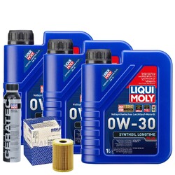 Motoröl 0W30 LIQUI MOLY Synthoil Longtime Plus 3L+MAHLE Ölfilter +Cera Tec