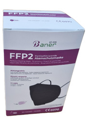 50x FFP2 Baner Maske Mundschutz Atemschutz Schwarz Zertifiziert CEE
