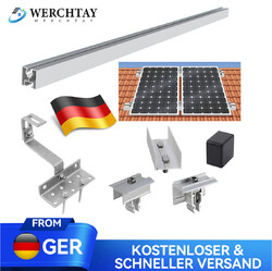 PV Photovoltaik Solarpanel Halterung 2er Montage Set Ziegeldach Befestigung 0%MSInkl. 0% MwSt. für Berechtigte nach § 12 Abs. 3 UStG*
