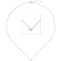 Collier Kette mit Anhänger 750 Gold Gelbgold Weißgold bicolor 1 Diamant Brillant