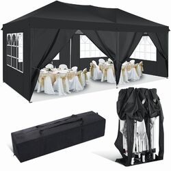 Pavillon 3x3/6m Wasserdicht Partyzelt Gartenzelt UV Faltpavillon Popup Festzelt