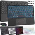 QWERTZ Beleuchtet/Touchpad Tastatur Maus Für Samsung Galaxy Tab A8 A9+ S9 FE S8