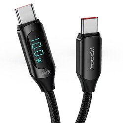 USB-C-C Kabel PD 100W LED Anzeige Schnellladekabel Ladekabel für iPhone 15/16 2M