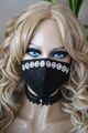 Maske Schmuckmaske F F P 2 FFP schwarz Strass Glitzer 5 lagig