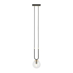 Pendelleuchte Hängelampe Metall Glas E14 H: max. 115 cm in Schwarz Gold Kugel