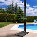 Solardusche 20L Schwarz - Bodenplatte Anthrazit Gartendusche Pool Camping NEU