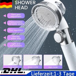 Hochdruck Duschkopf Handbrause 3 Modi EIN/AUS Schalter Wasserspar Abnehmbar DE