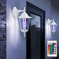 Außenleuchte Wandlampe RGB LED Farbwechsler Fernbedienung Laterne Wandleuchte 2x