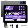 2025 Neu 5G WiFi Tablet Android15 14 Zoll 24GB RAM+256GB ROM 8580mAh 4G LTE 2SIM