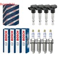4x BOSCH Zündspule +4x Zündkerze Doppelplatin für BMW 1er F20 118i MINI Mini