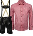 Bayerische Trachtenset Kurz Trachtenlederhose Oktoberfest Leder Hose SKLBH01