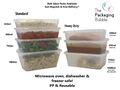 Kunststoff Lebensmittelbehälter mit Deckel Mitnehmen Mikrowelle Gefrierschrank sichere Aufbewahrungsboxen