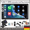 Single 1DIN 7" Autoradio CarPlay Bluetooth USB FM TouchScreen MP5 Player+Kamera