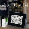 LCD Digitale Wecker Wetterstation Funkuhr Thermometer Innen-Außensensor Uhr L9A7