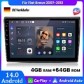 4+64GB 8-Kern Für Fiat Bravo 2007-2012 Android14 Carplay Autoradio GPS Navi DAB+