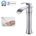 Wasserfall Waschtischarmatur Wasserhahn hoch Waschbecken Mischbatterie Chrom