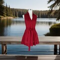 Warehouse Oberteil Bluse / Kleid Damen S M Rot Ärmellos Sommer
