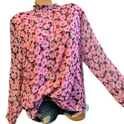 Aniston Bluse Shirt Langarm weiß rosa gemustert Damen 36 bis 48 (7 117) NEU